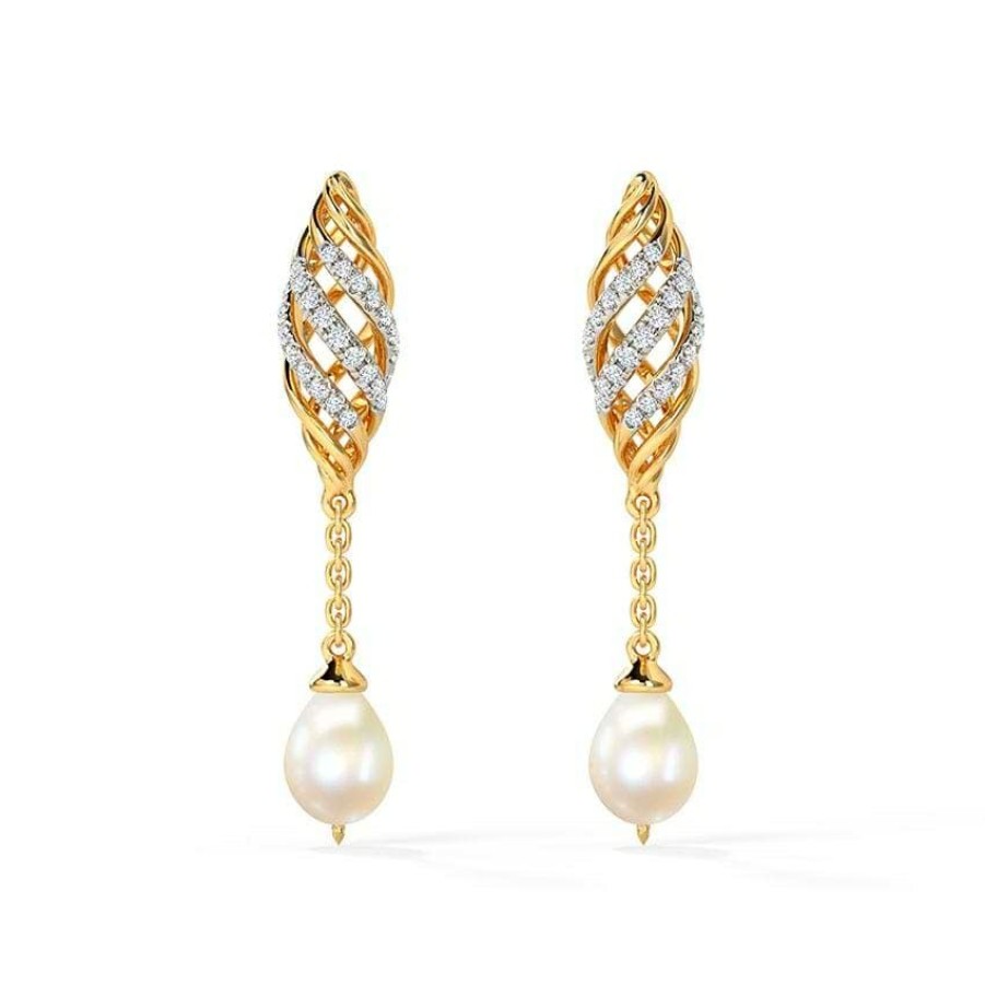 Buy/Shop Flutter Pearl Gemstone Sui Dhaga Earrings Online | CaratLane US